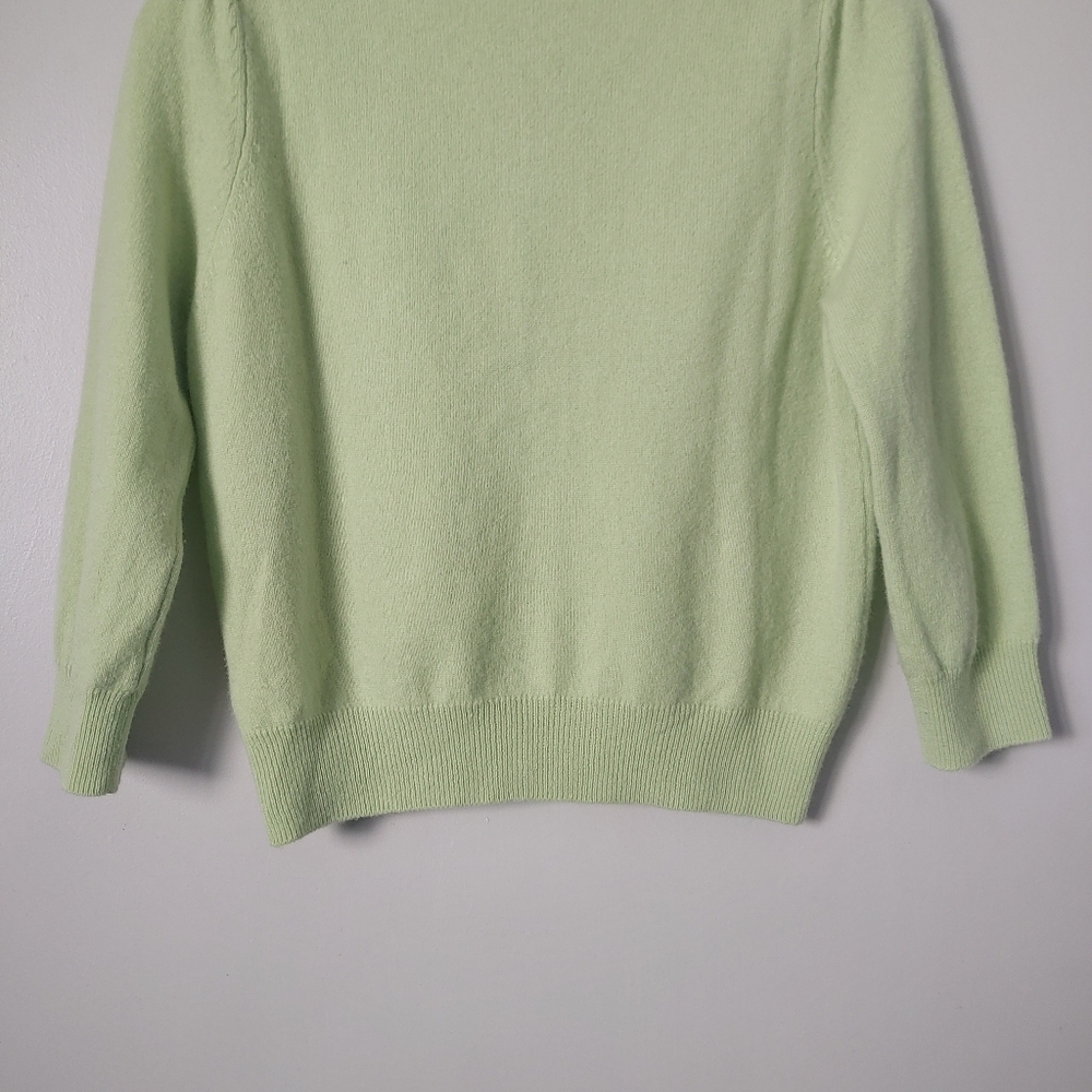 Marks & Spencer Crewneck Cashmere Cardigan Size Medium Green - Picture 13 of 16